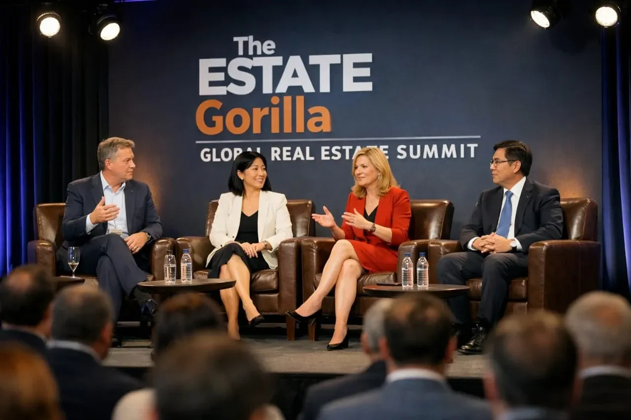 Speaker on stage at a professional business summit